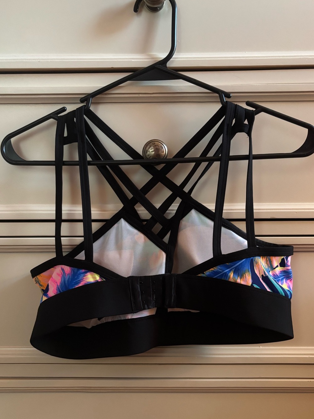 Victoria's Secret PINK Multicolor Neon Tropical Sports Bra with Black Trim - Picture 10 of 10
